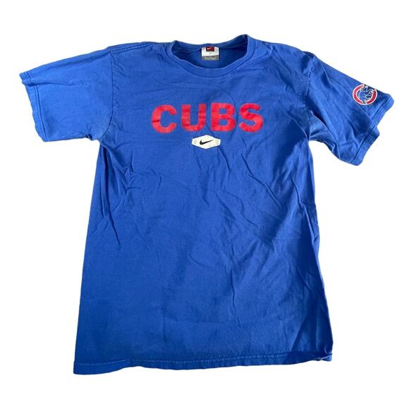 Chicago Cubs Vintage Nike Shirt Mens Medium Blue T-Shirt Red Label Baseball MLB - Picture 1 of 7